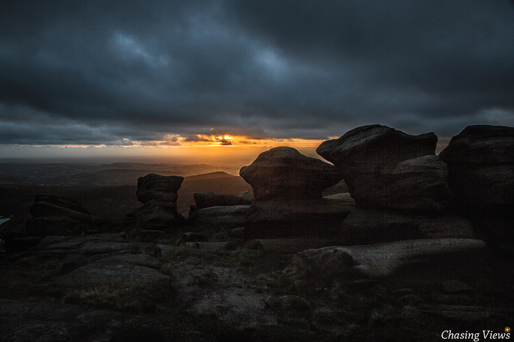 View of the sunset from Kinder Scout
